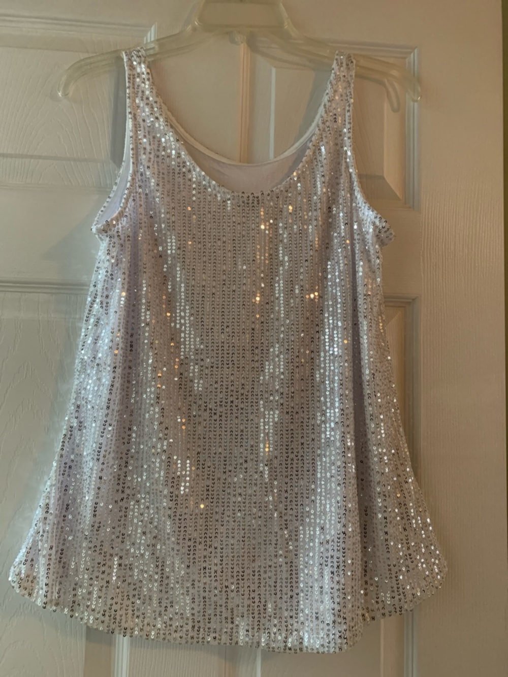 Sparkling Silver Sequin Women's Camisole Tank Top